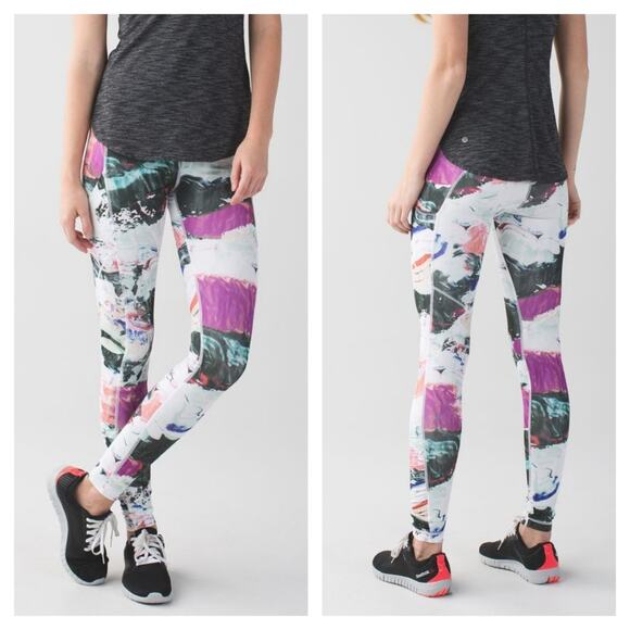 Lululemon Speed Tight Pigment Wave Multi / Black / Regal Plum size 8 - Picture 1 of 5